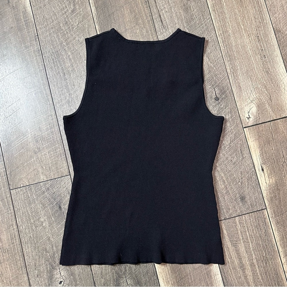 Red by BKE Black Ribbed Short Sleeve Top