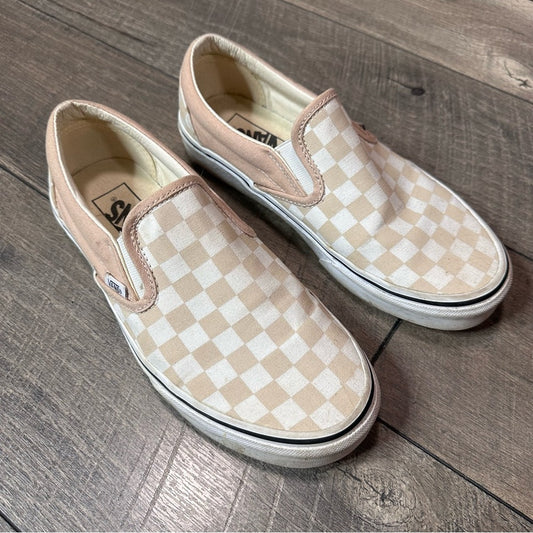 Vans Nude Checkered Low Top Shoes