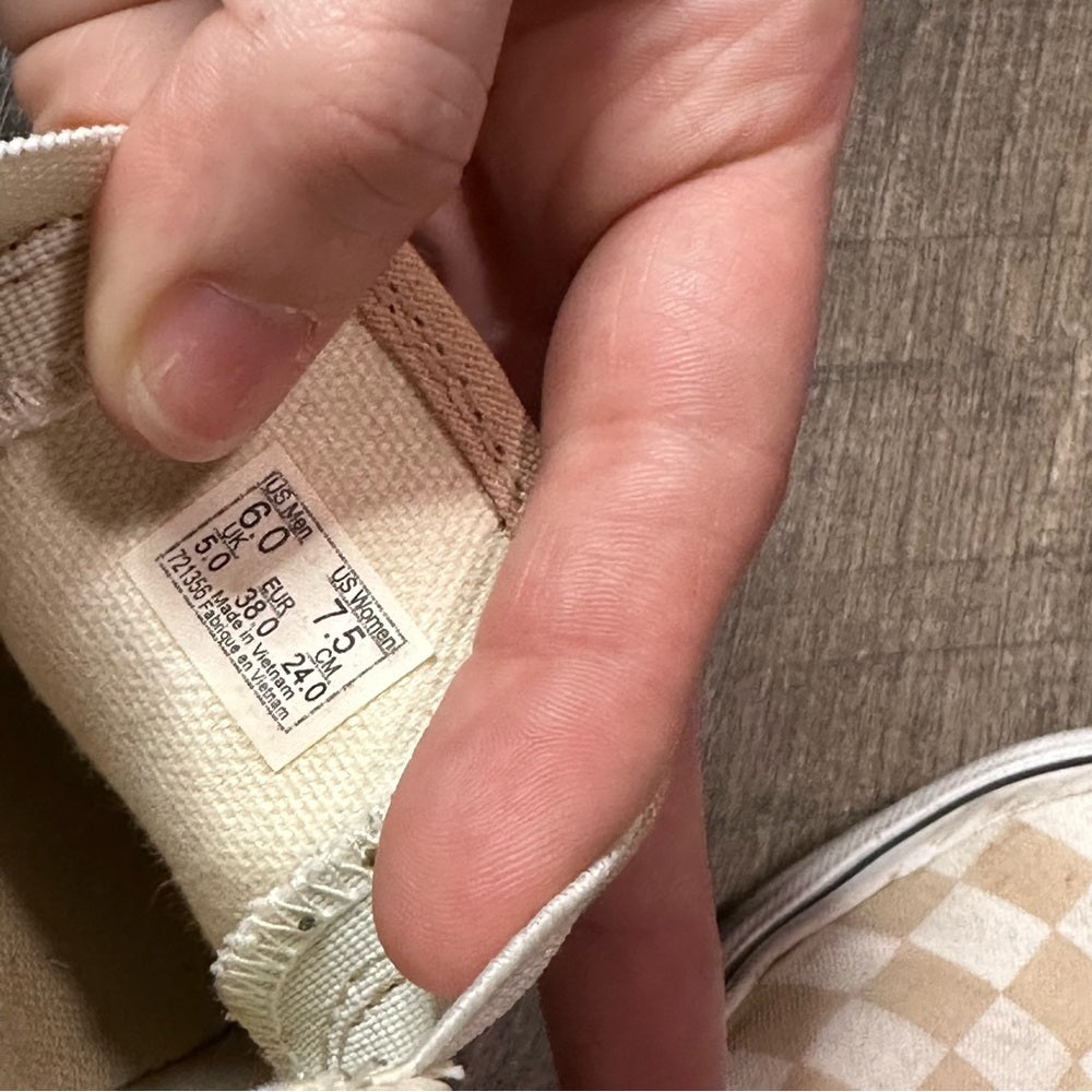 Vans Nude Checkered Low Top Shoes