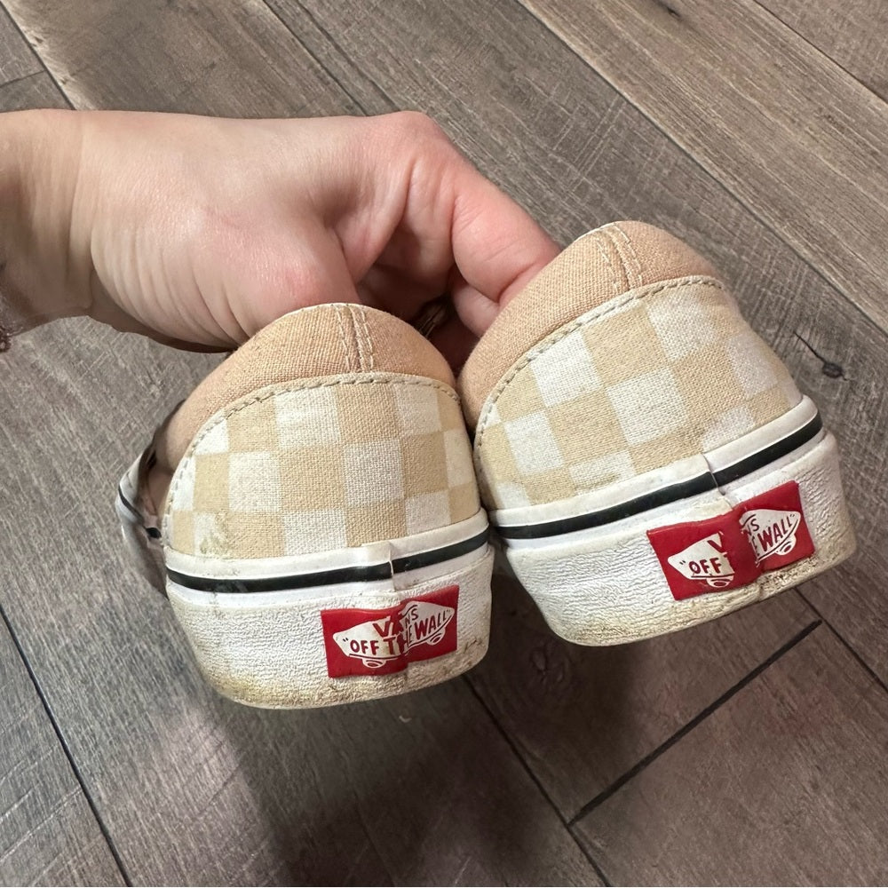 Vans Nude Checkered Low Top Shoes