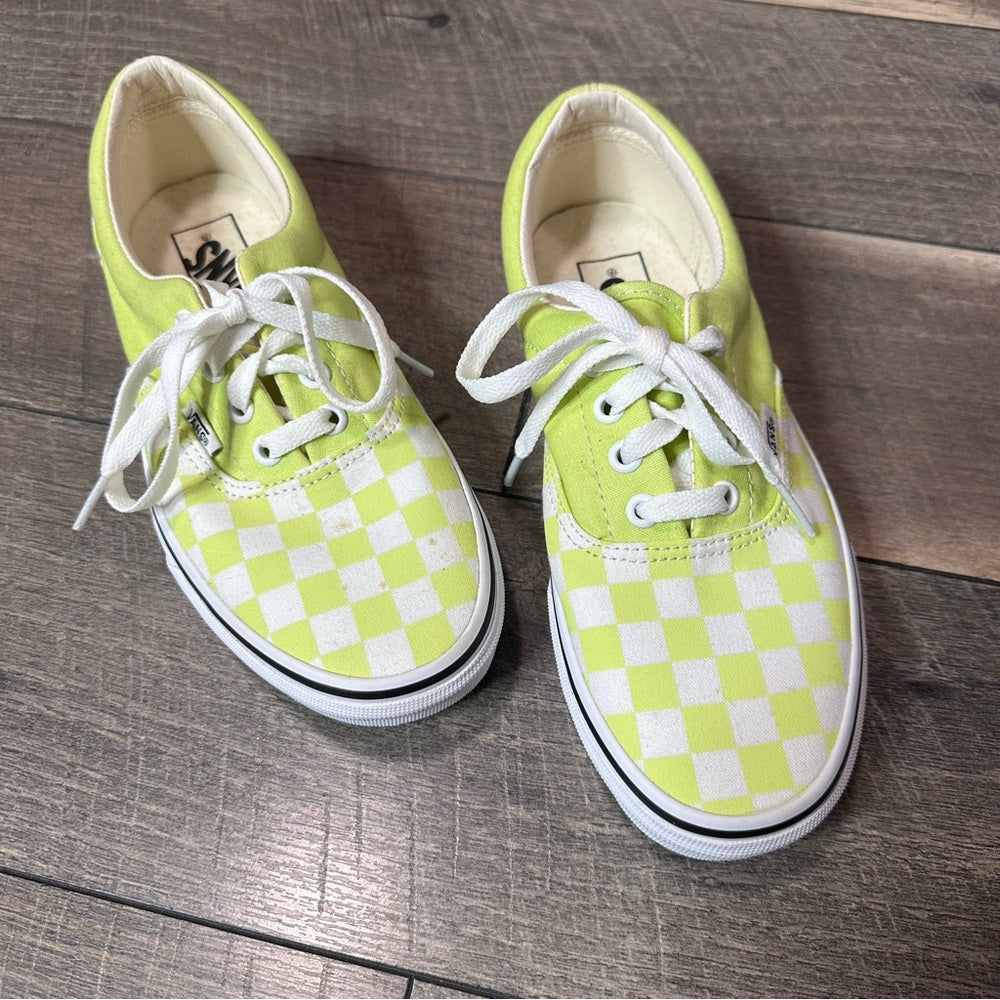Vans Lime Checkered Sneakers