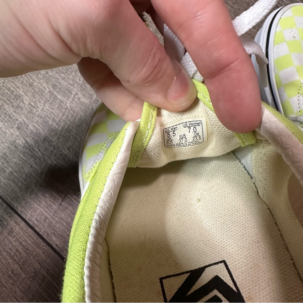 Vans Lime Checkered Sneakers