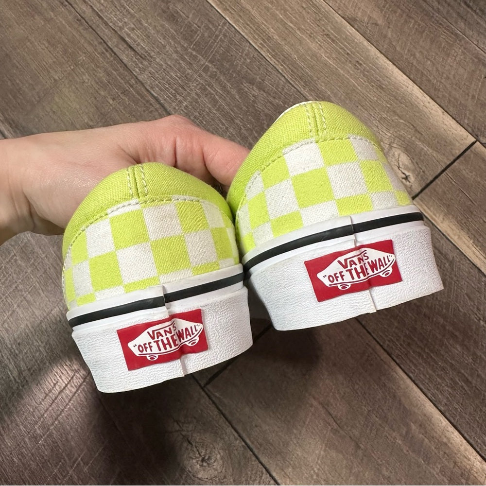 Vans Lime Checkered Sneakers