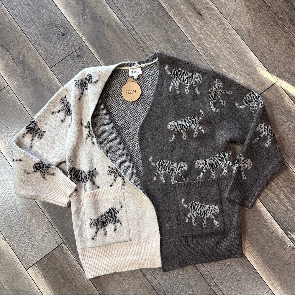 BiBi Leopard Open Cardigan
