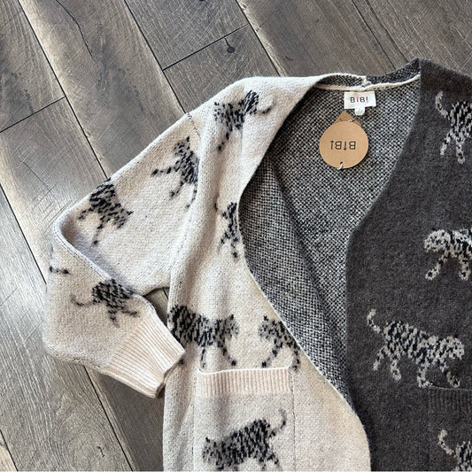 BiBi Leopard Open Cardigan