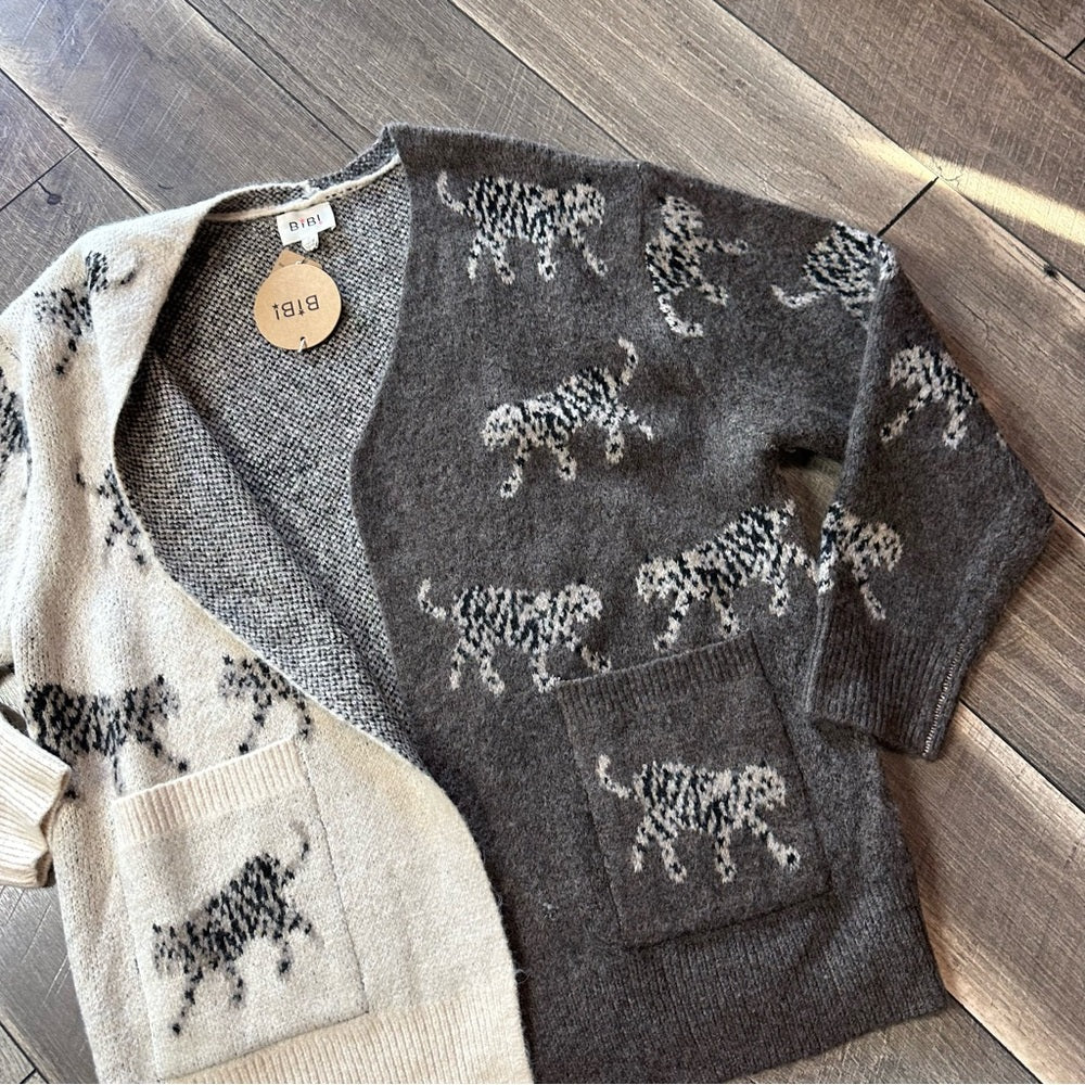BiBi Leopard Open Cardigan