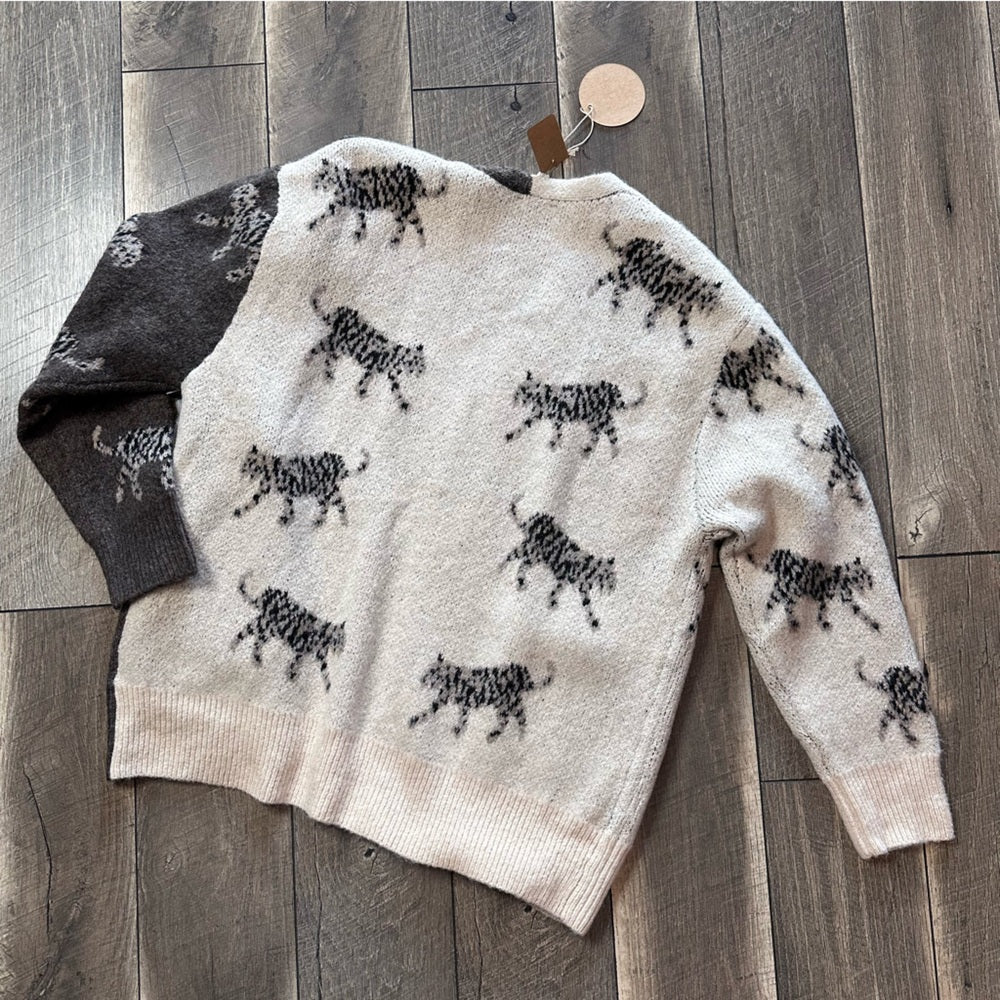 BiBi Leopard Open Cardigan