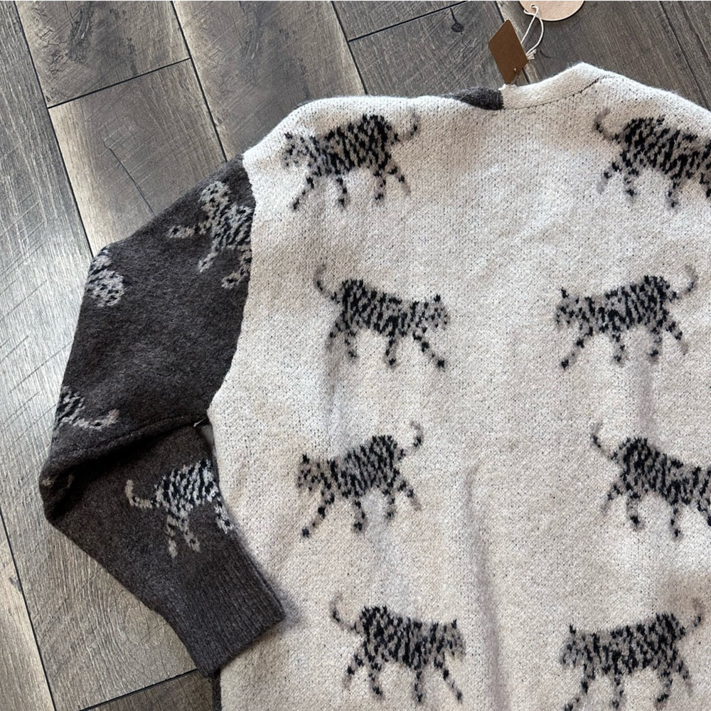 BiBi Leopard Open Cardigan