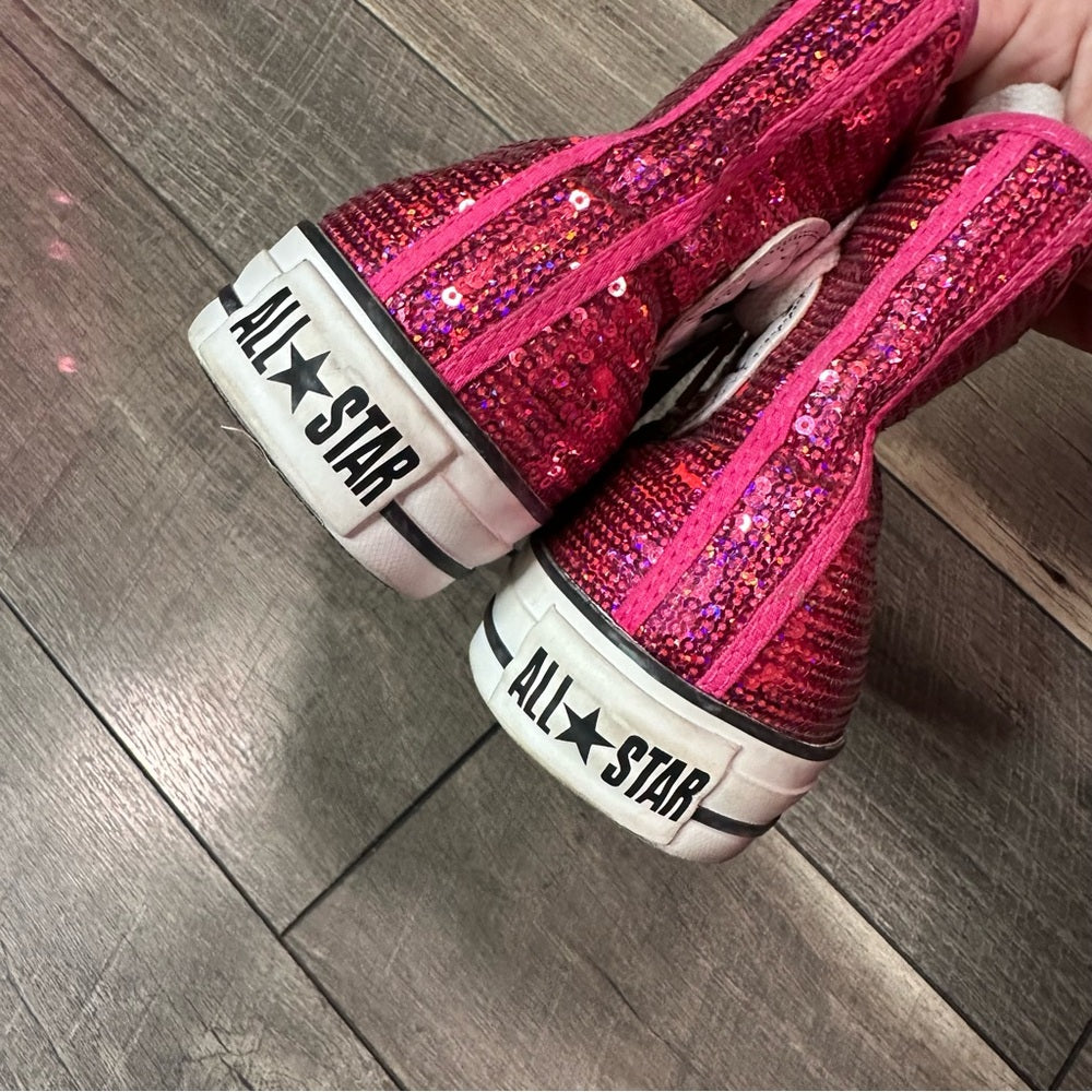 Converse All Star Hi Top Hot Pink Sequin Sneakers
