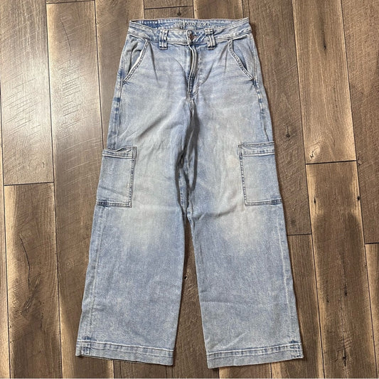 American Eagle Super Hi Rise Baggy Wide Leg Jeans