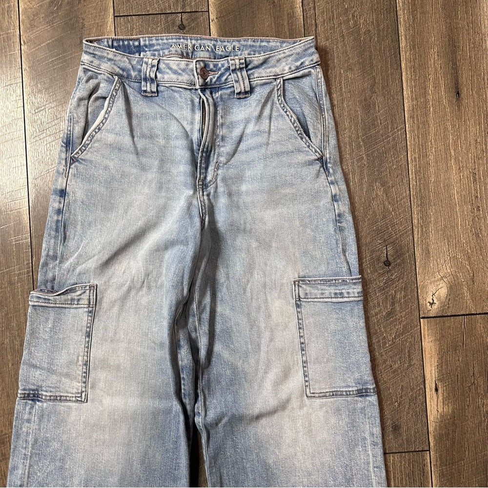 American Eagle Super Hi Rise Baggy Wide Leg Jeans