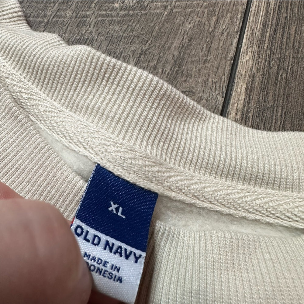 Old Navy Cream Crop Crewneck