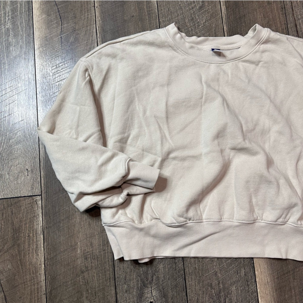 Old Navy Cream Crop Crewneck