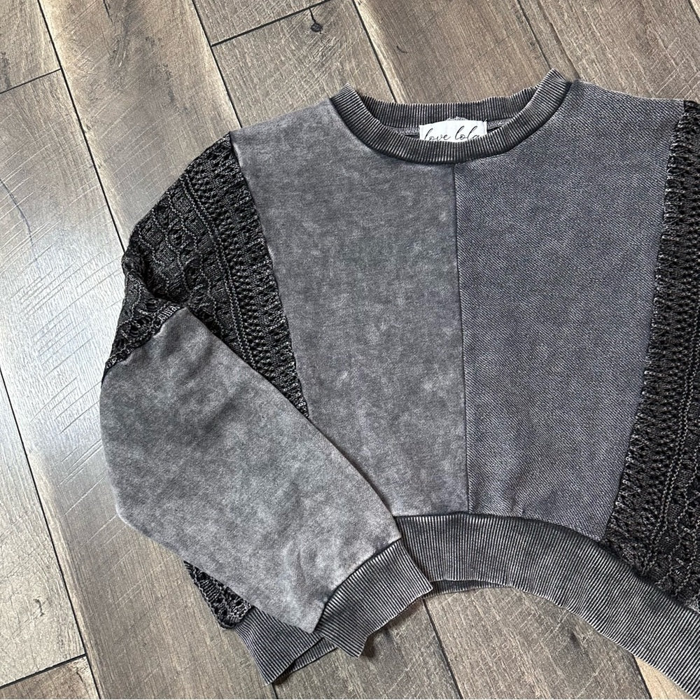 Love Lola Stonewash Crop Crewneck