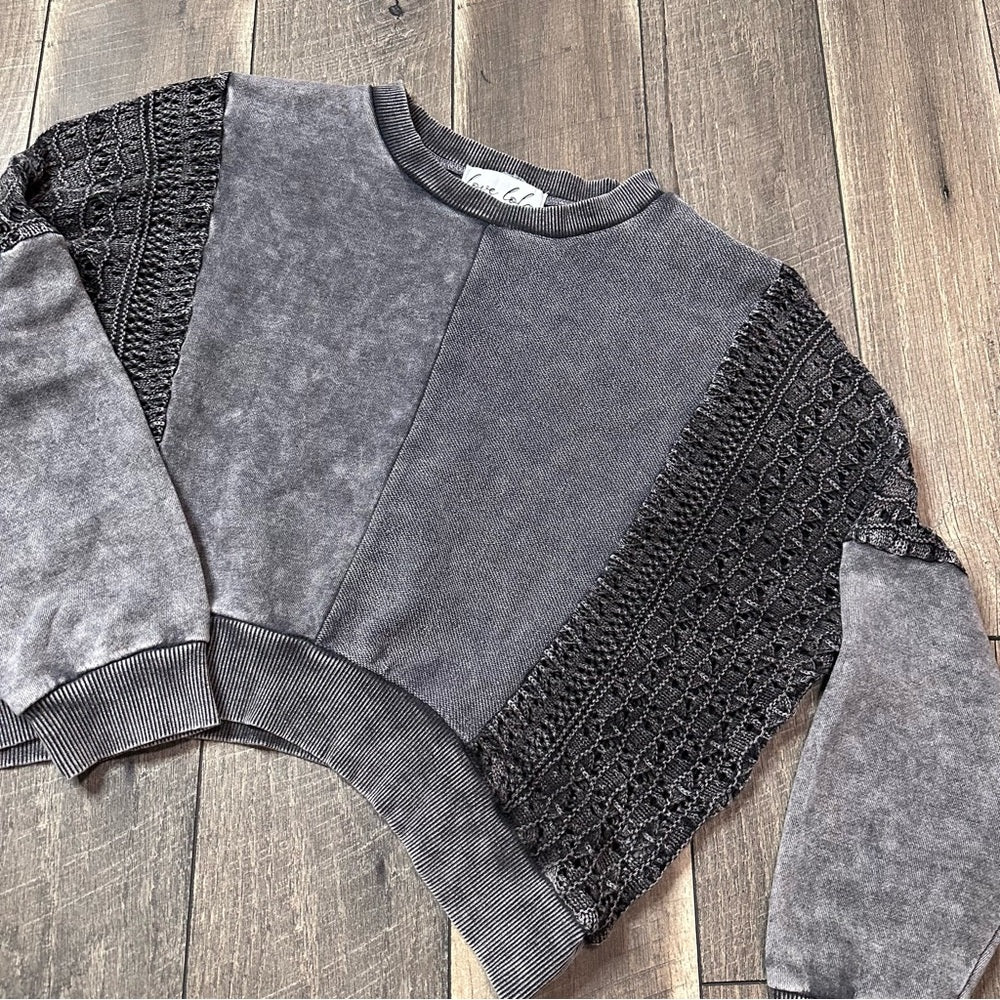 Love Lola Stonewash Crop Crewneck