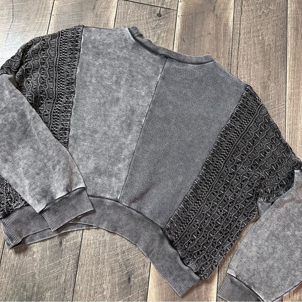 Love Lola Stonewash Crop Crewneck