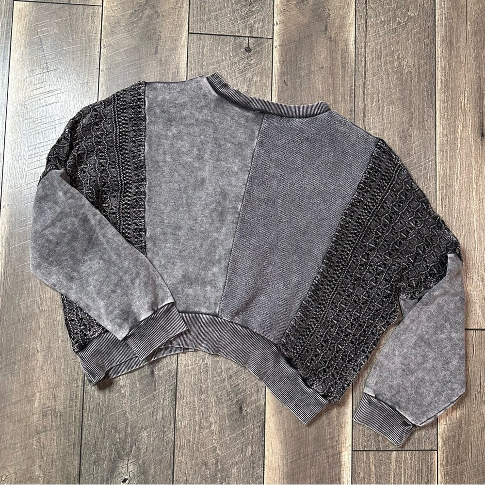 Love Lola Stonewash Crop Crewneck