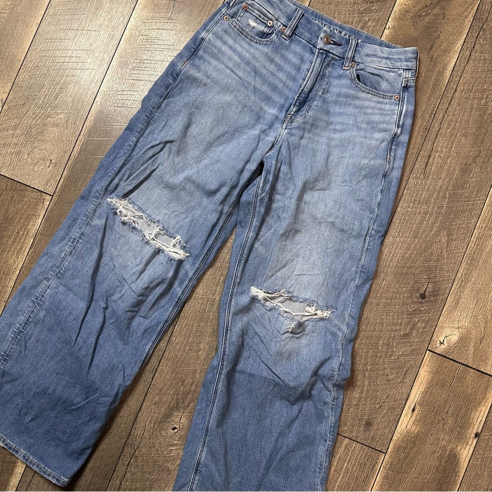 American Eagle Curvy Super Hi Rise Baggy Wide Leg Jeans