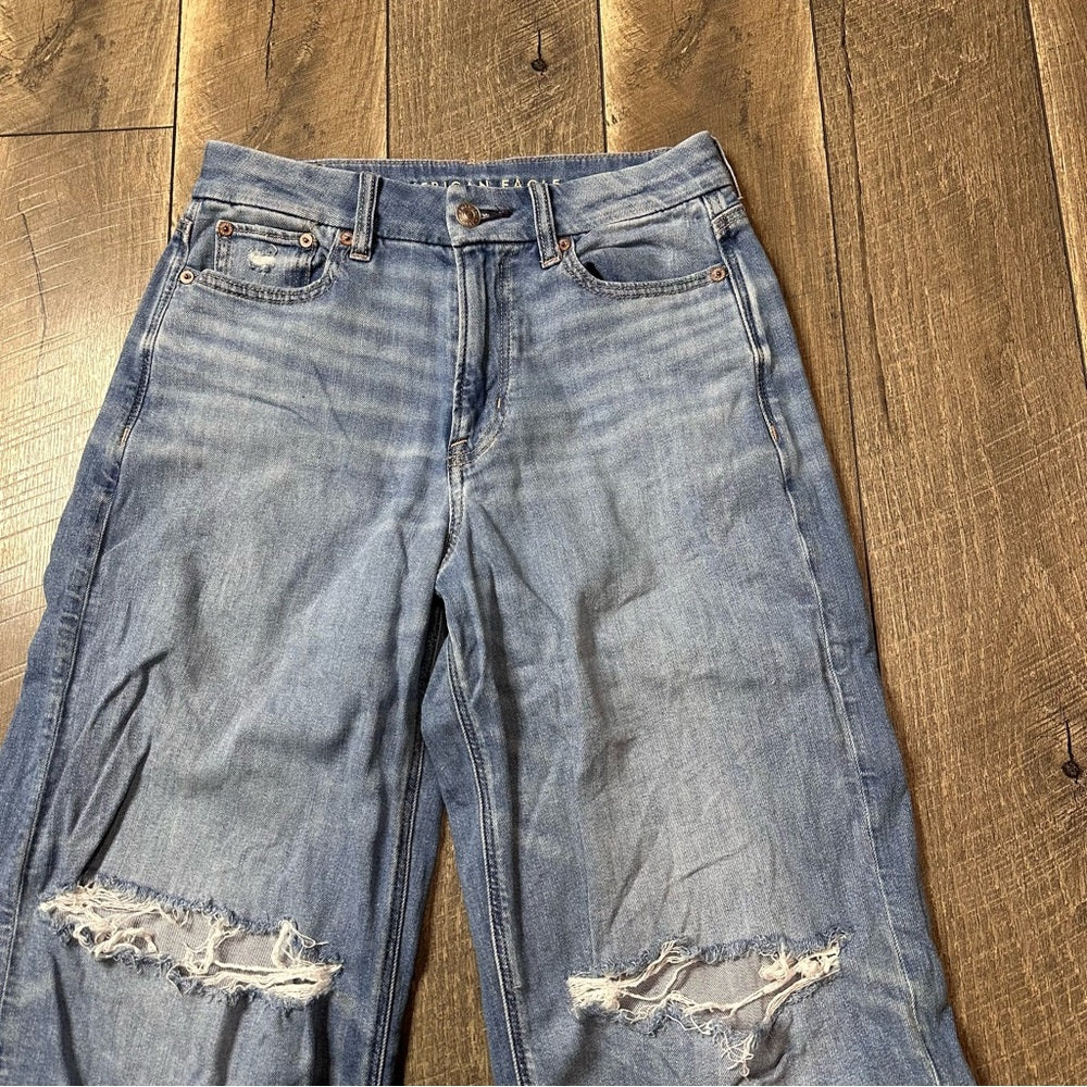 American Eagle Curvy Super Hi Rise Baggy Wide Leg Jeans
