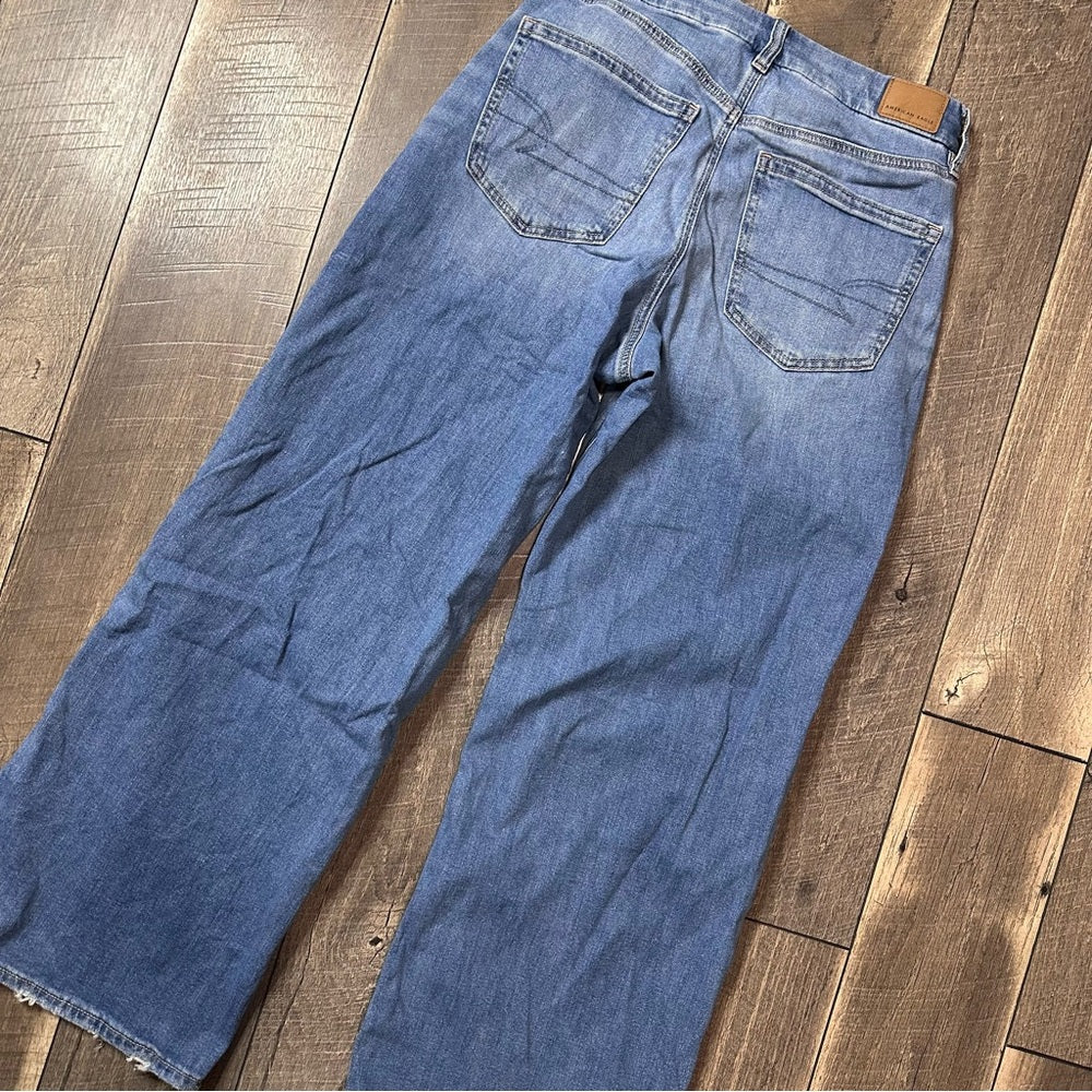 American Eagle Curvy Super Hi Rise Baggy Wide Leg Jeans