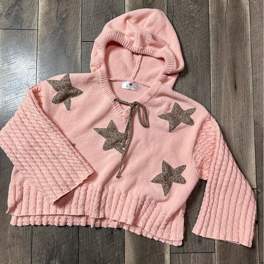 Everyday Chic Oversized Chunky Knit Star Embroidered Sweater
