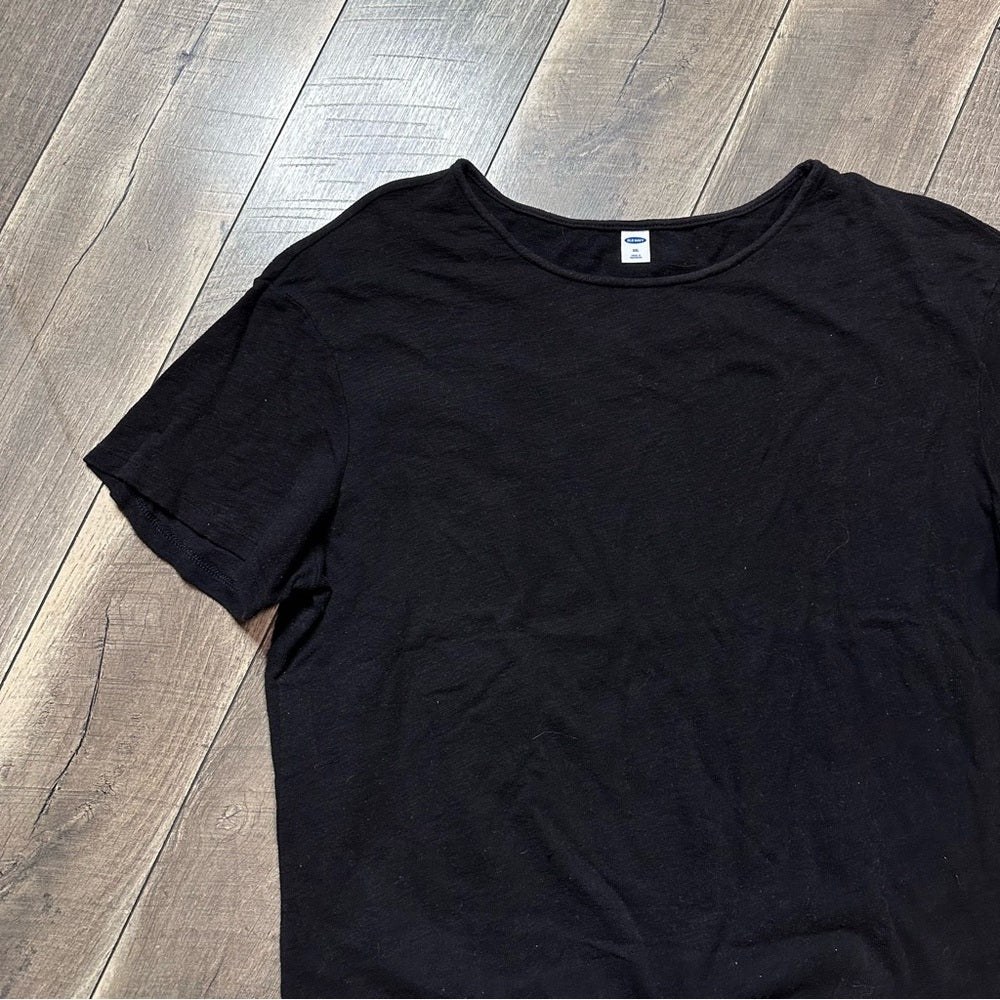Old Navy Black Knot Detail Short Sleeve Top