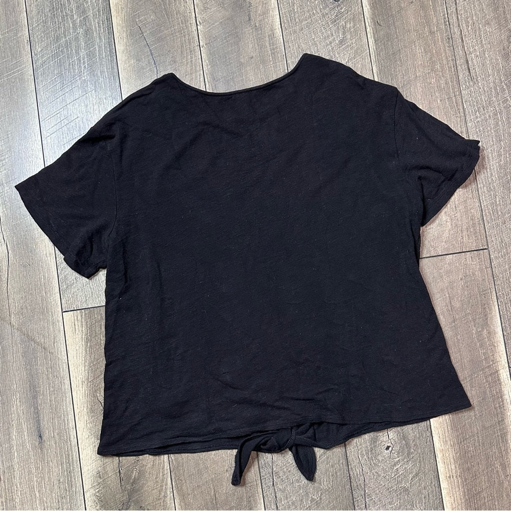 Old Navy Black Knot Detail Short Sleeve Top
