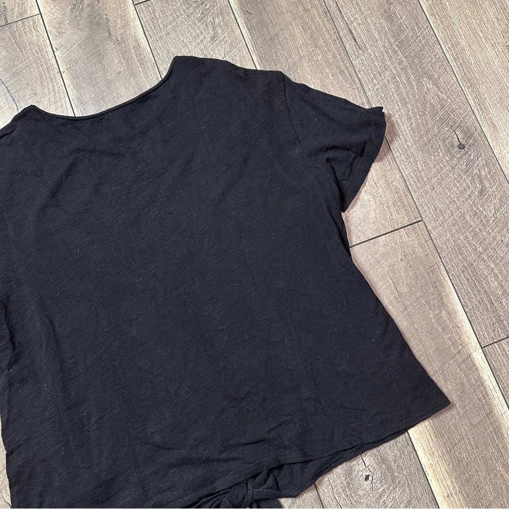 Old Navy Black Knot Detail Short Sleeve Top