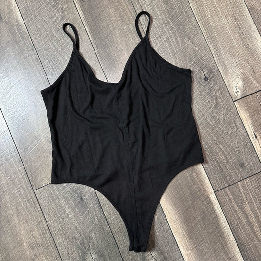 American Eagle Black Ribbed Bodysuit