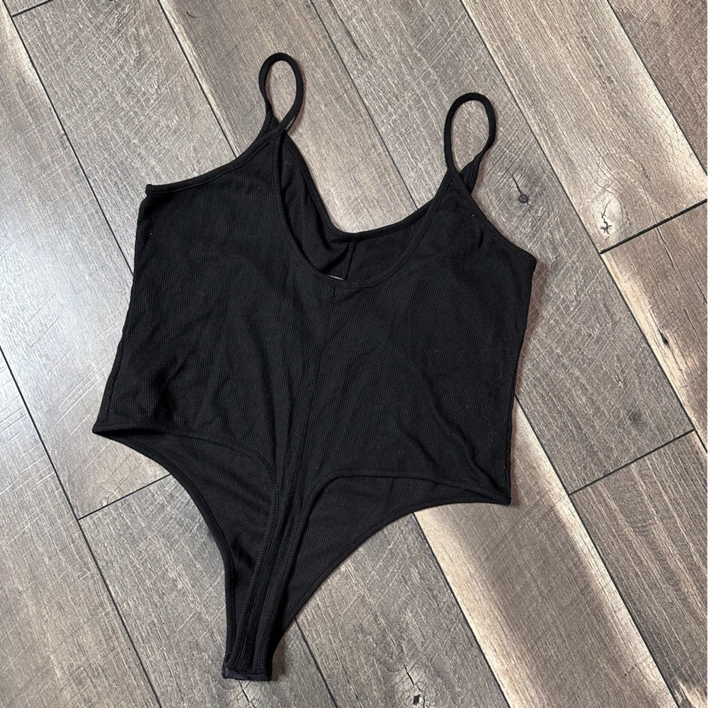 American Eagle Black Ribbed Bodysuit