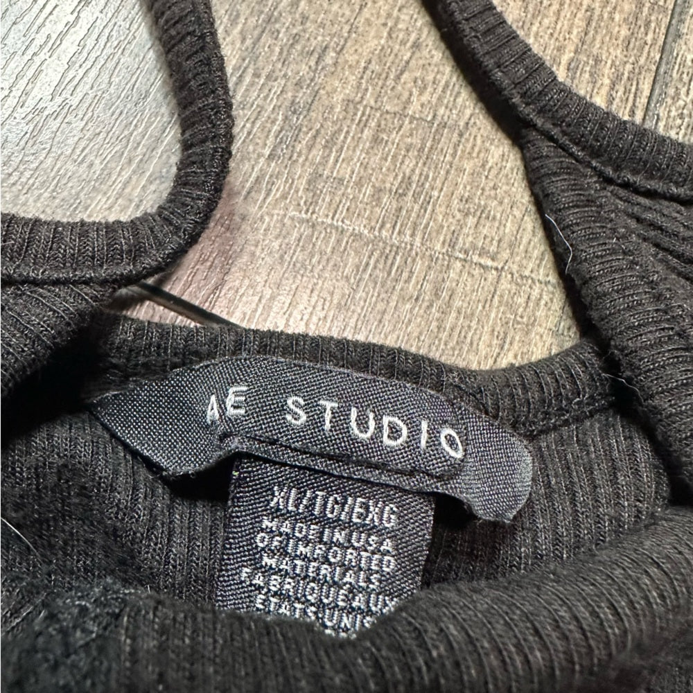 American Eagle Black Ribbed Bodysuit