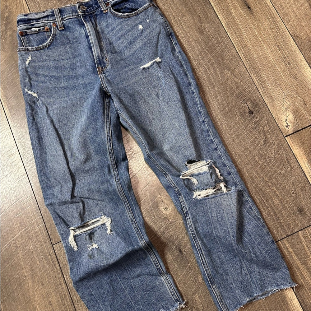 Abercrombie & Fitch The Ankle Straight Ultra Hi Rise Jeans