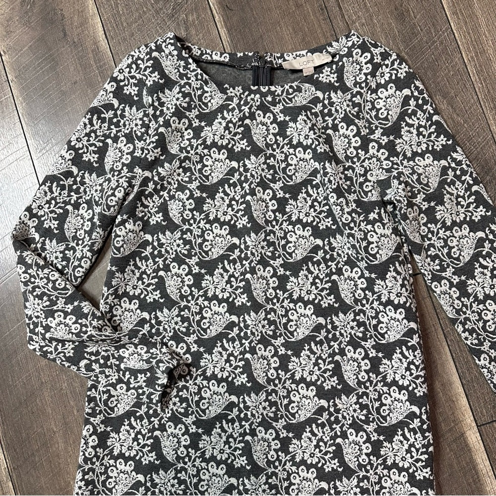 Loft Floral Long Sleeve Dress