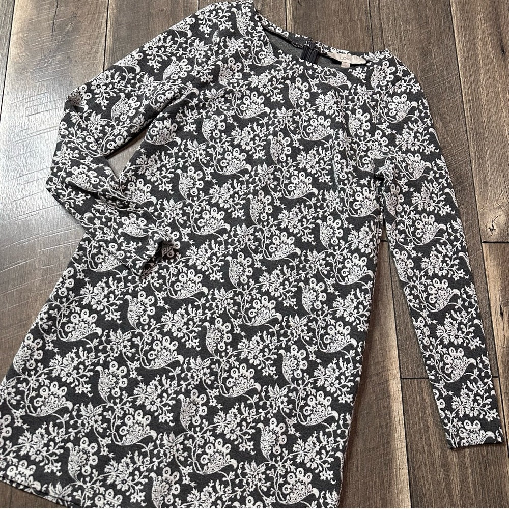 Loft Floral Long Sleeve Dress