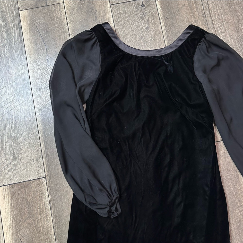 White House Black Market Velour Long Sleeve Dress