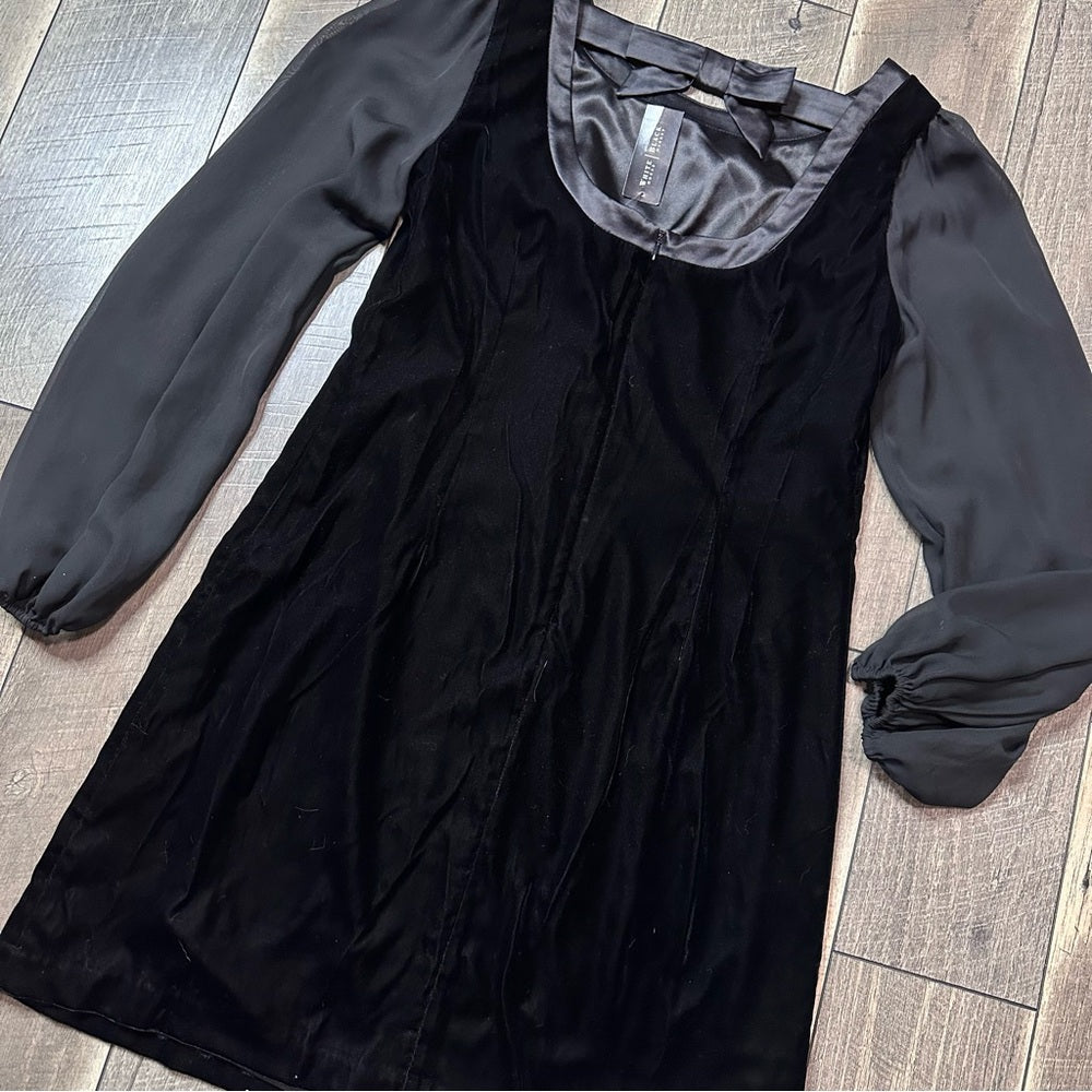 White House Black Market Velour Long Sleeve Dress