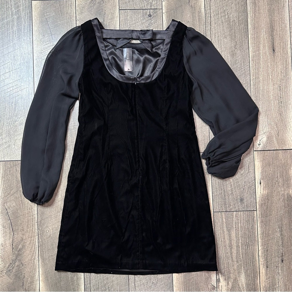 White House Black Market Velour Long Sleeve Dress