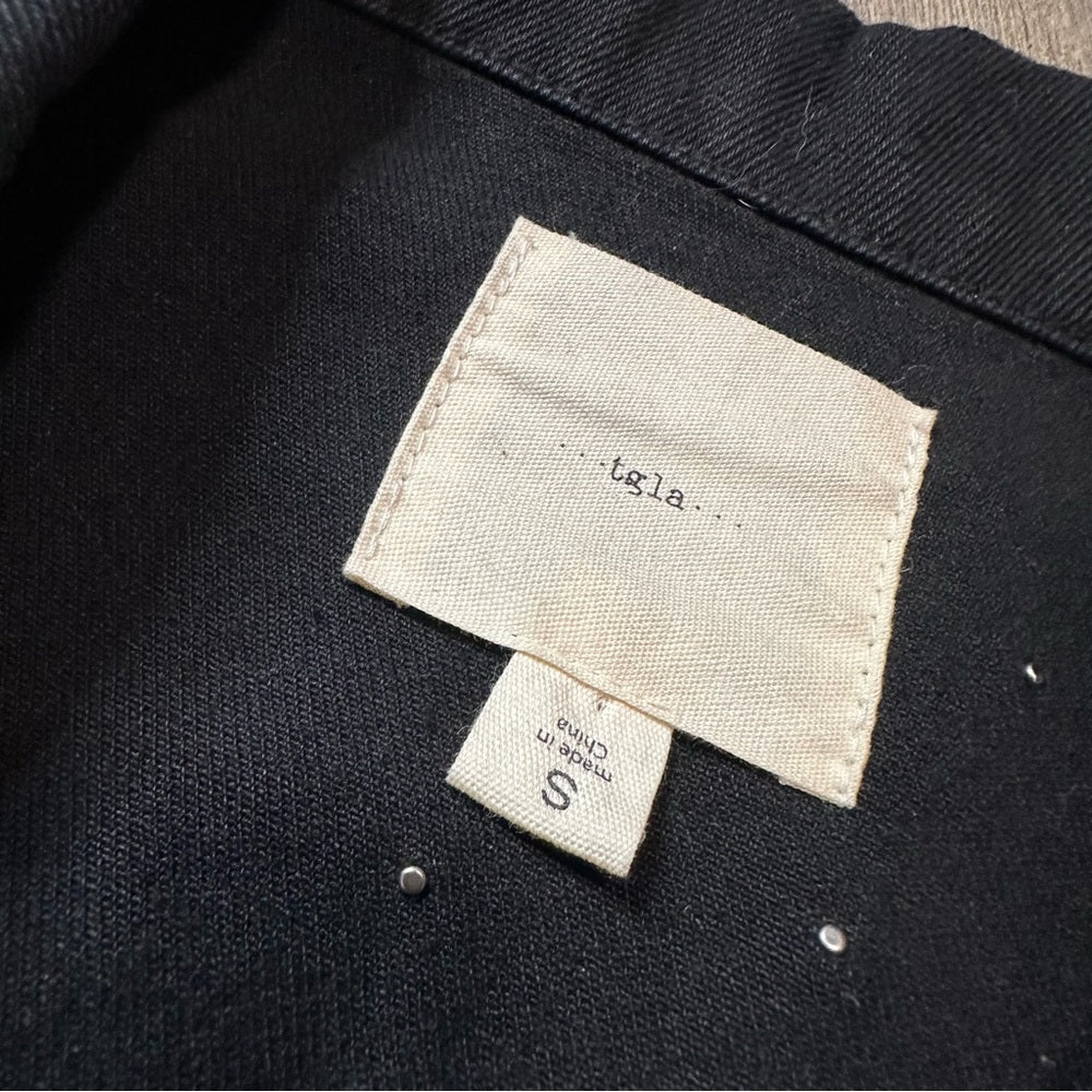 Tgla Pearl Studded Button Down Denim Jacket