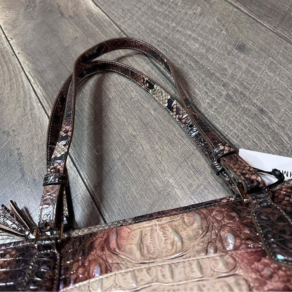 Brahmin Medium Asher Croc-Embossed Leather Tote Bag