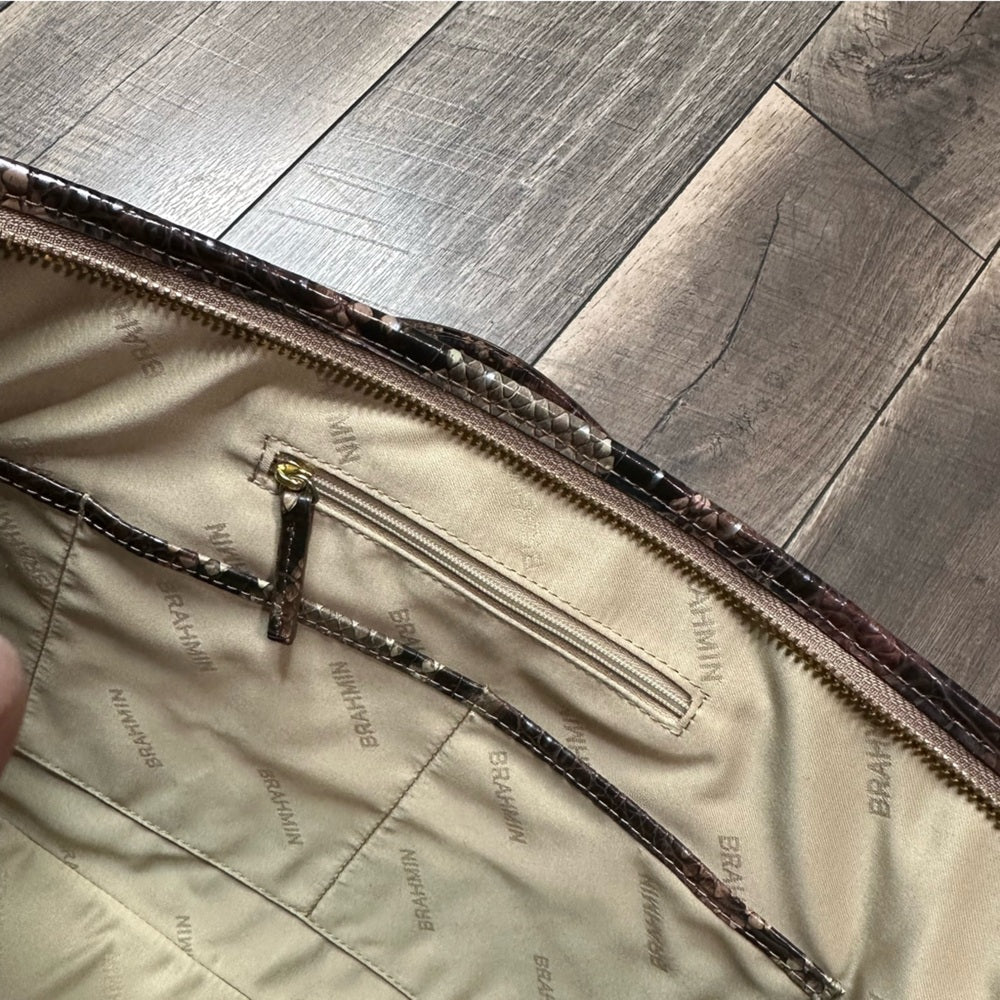 Brahmin Medium Asher Croc-Embossed Leather Tote Bag