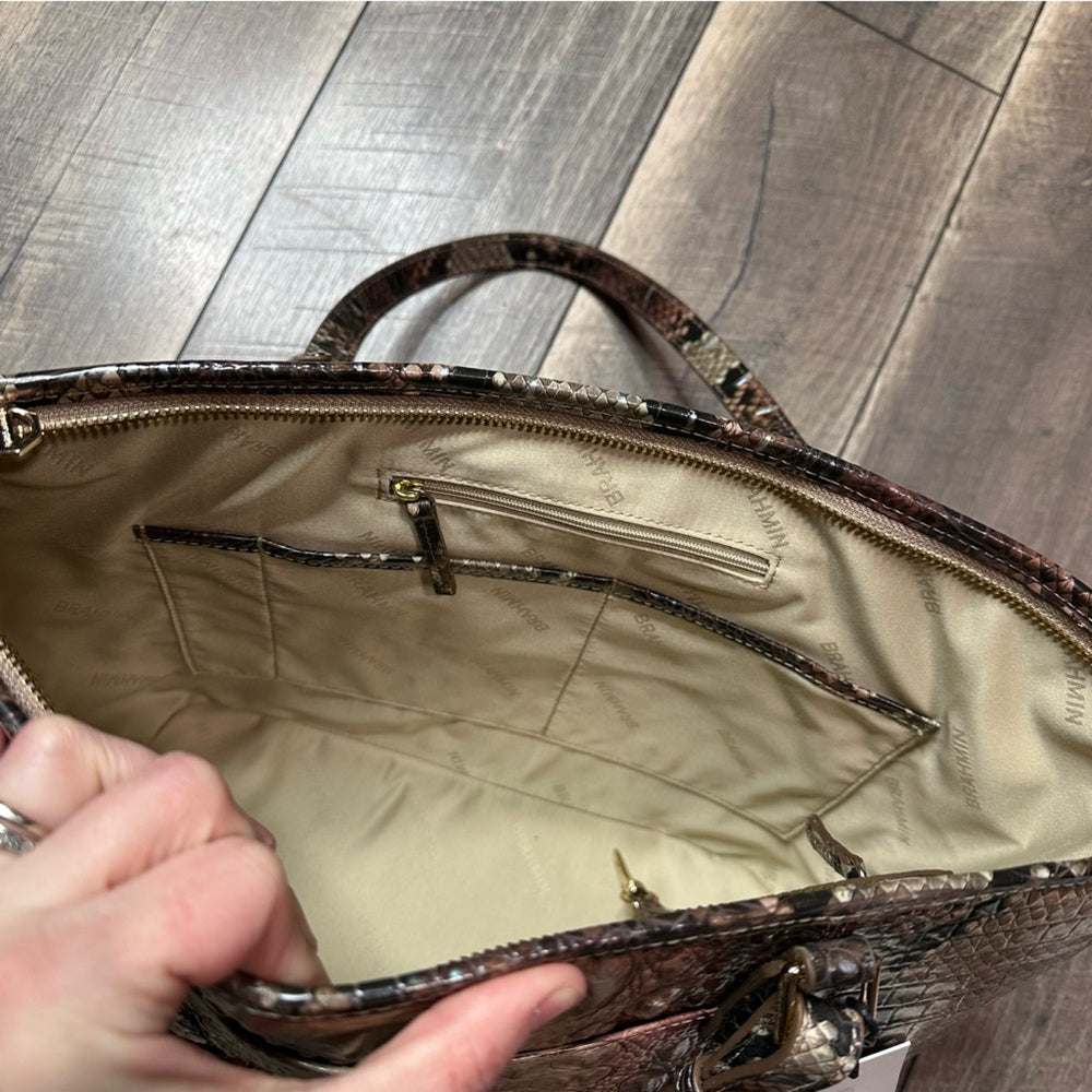 Brahmin Medium Asher Croc-Embossed Leather Tote Bag