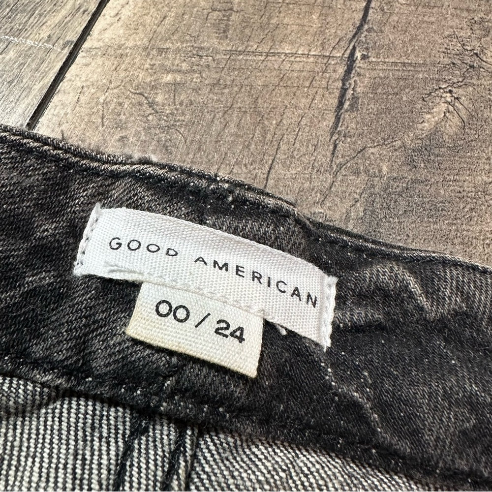 Good American Good Classic Low Waist Fray Jeans