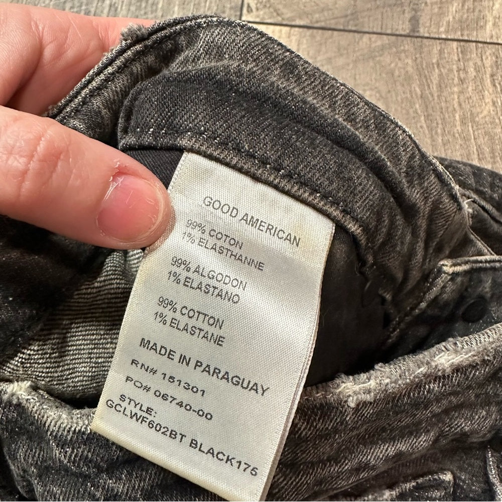 Good American Good Classic Low Waist Fray Jeans