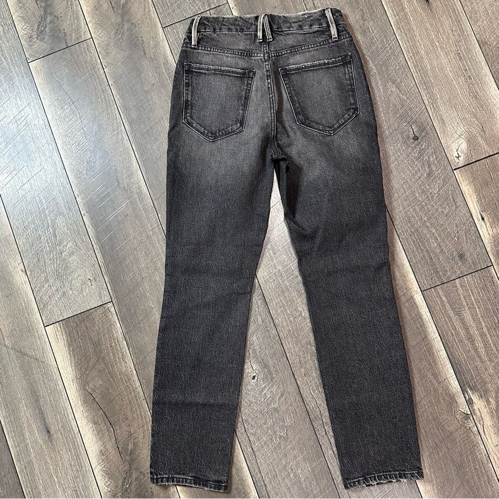 Good American Good Classic Low Waist Fray Jeans