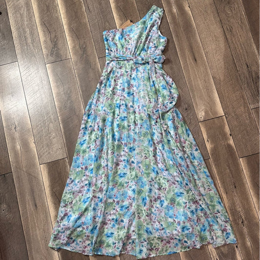 big Hit Single Shoulder Floral Maxi Dress