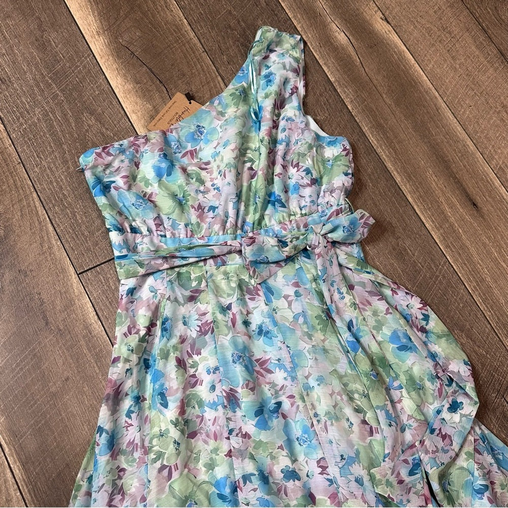 big Hit Single Shoulder Floral Maxi Dress