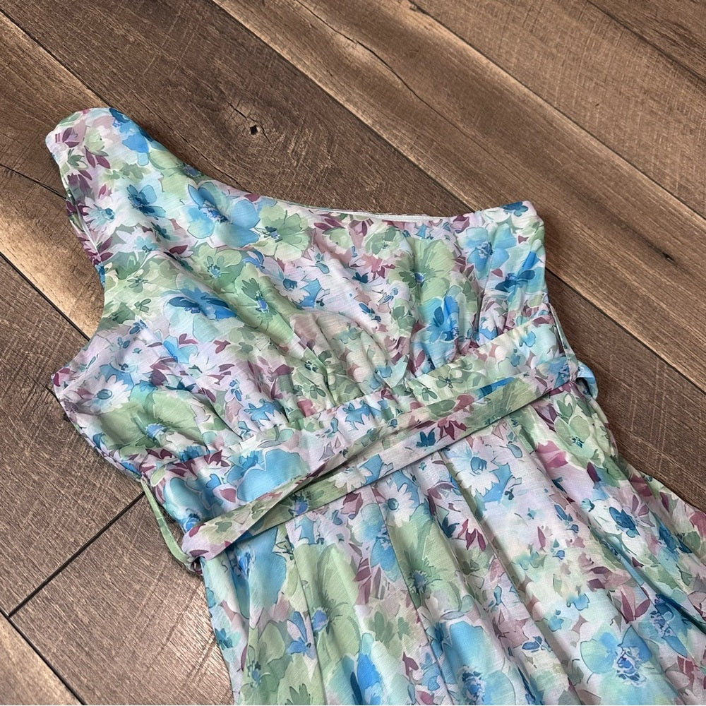 big Hit Single Shoulder Floral Maxi Dress