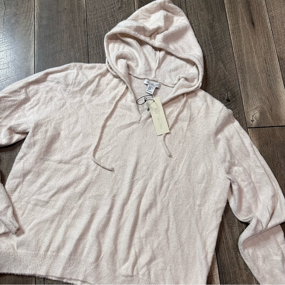 Rachel Zoe Cozy Soft Hooded V Neck Pullover