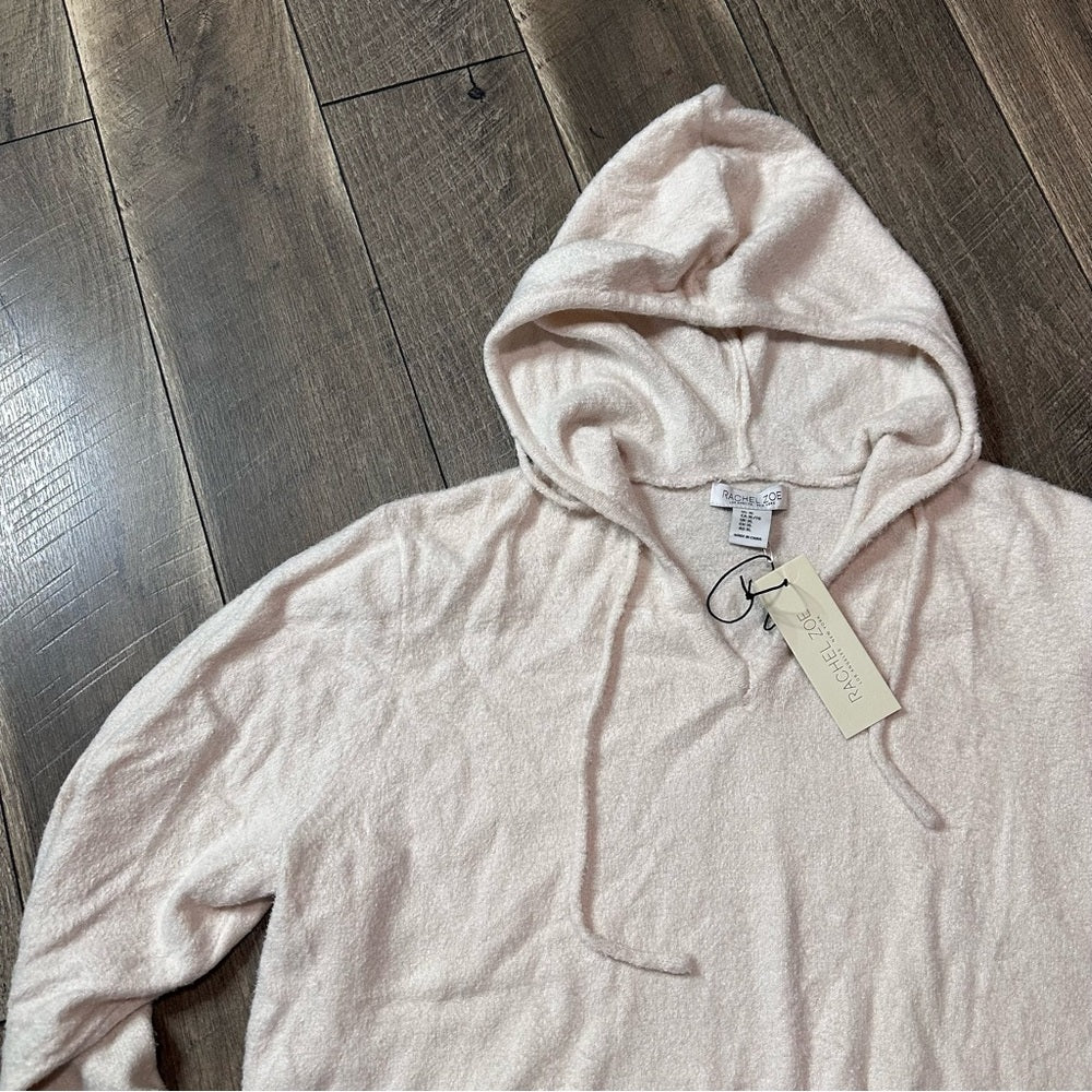 Rachel Zoe Cozy Soft Hooded V Neck Pullover