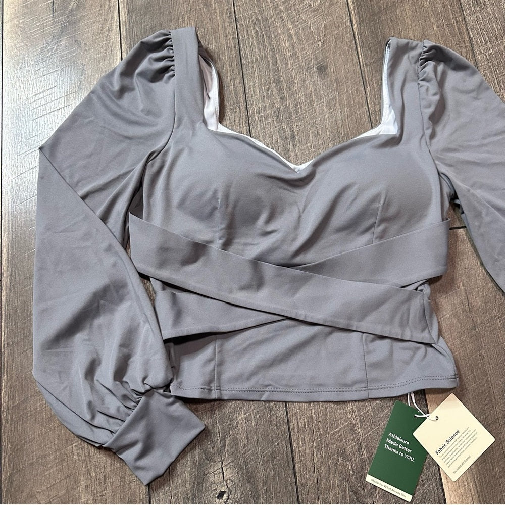 Halara Sweetheart Neck Push-Up Puff Long Sleeve Top